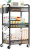 YASONIC 3 Tier Rolling Cart Metal Utility Storage Carts with Wheels, Craft