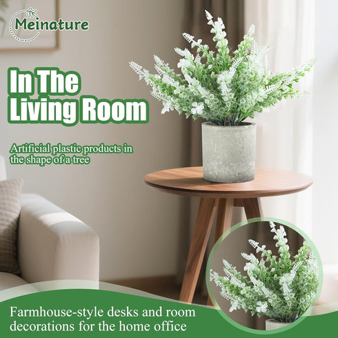 Indoor3-Pack Plant Stand Lifelike Artificial Lavender Artificial Plants Indoor, Nordic Lavender Table