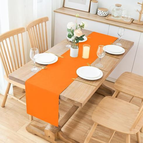 2 Pack 12 48 Inch Orange Small Short Table Runner x Solid Color Runners Coffee Table Dresser for Daily Party Home