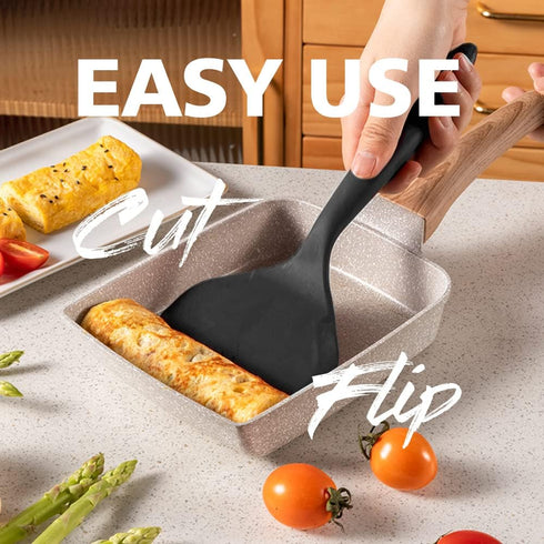 Silicone Tamagoyaki Spatula, Japanese Omelette Spatula, Nonstick Heat-Resistant Pancake Shovel for Egg, Fish, Steak,