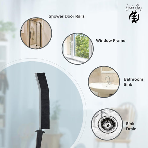 LCF 3Pcs Crevice Gap Cleaning Brush Set, Hard Bristle Brushes for Small Space Cleaning in Bathroom, Kitchen, and Tiles