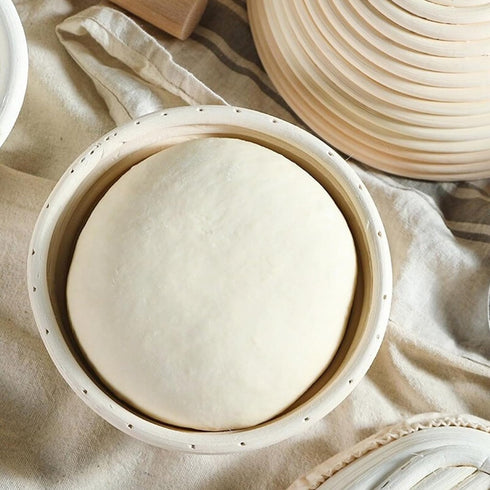 Banneton Bread Proofing Basket Set of 2, 9 inch Round Sourdough Proofing Bowls, Handmade Rattan Baskets and Liners