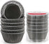 Caperci Black Foil Cupcake Muffin Liners, Standard Size Baking Cups, 150-Pack, Premium Greaseproof & Sturdy