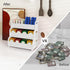 3-Tier Countertop Wisuce Tea Holder for Tea Bags Organizer - White Bamboo Tea Organizer for Tea Bags Stackable Wall