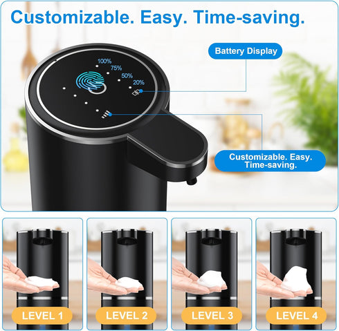1200mAh Fantictas Automatic Foaming Soap Dispenser Foaming Hand Sanitizer Touchless Soap Dispenser Rechargeable