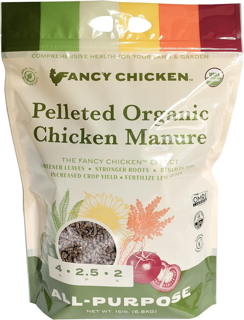 Fancy Chicken All-Purpose Manure - 15lbs Pelleted Dried Organic Chicken Manure |