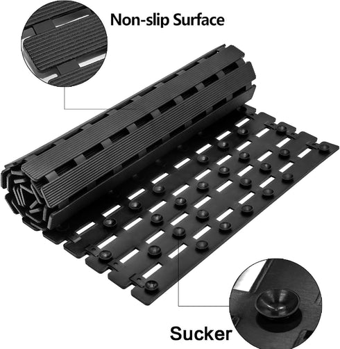 37.4 x15.7 Inch BEMISO Shower Mat Non Slip Bathtub Mat with Suction Cups and Drain Holes Bath Mat for Tub & Shower.Easy