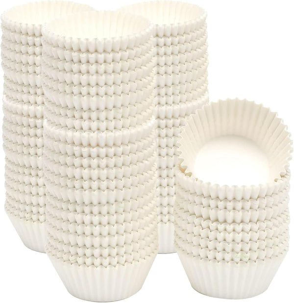 qiqee 1000pcs White Cupcake Liners, Muffin Liners, Food Grade Baking Cups, Standard Size