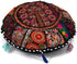 DK Homewares 18 Inch 18x18 Indian Traditional Floor Cushion Cover Bohemian Black Patchwork Yoga Pouf Ottoman Home Decor