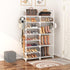 Closet 8 26-32 ROJASOP White Shoe Rack, Tall Metal Shoe Rack Organizer for Entryway Garage, Tier Large Shoe Shelf