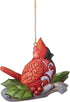 Enesco Jim Shore Heartwood Creek Cardinal on Branch Hanging Ornament, 2.88 in H, Multicolor