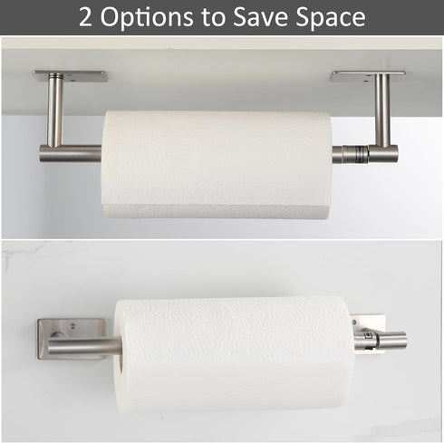 BVL Paper Towel Holder Under Cabinet for Kitchen, Brushed Nickel Adhesive