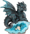 George S. Chen Imports Le Elegant 71581 Blue Medieval Baby Dragon Figurine with Crystal Egg Nest