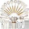 Umite Chef Silicone Kitchen Utensil Set, 34PCS Heat Resistant Gadgets with Grater, Wood Handles