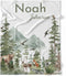 Personalized Woodland Baby Blanket with Name, Custom Name Blanket for Boy, Printed
