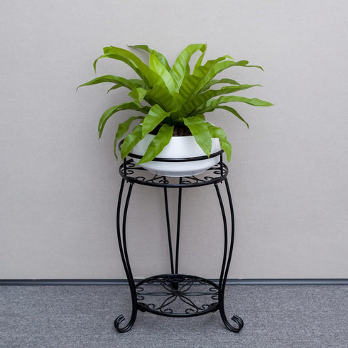 2 FaithLand Plant Stand, Heavy Duty Metal Planter Holder Indoor Outdoor, Tier Round Potted Supports Rack, Corner