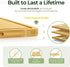 Set 3 Keechee Wood Cutting Board for Kitchen - Reversible Bamboo Cutting Boards Gift of with Juice Groove, Wooden