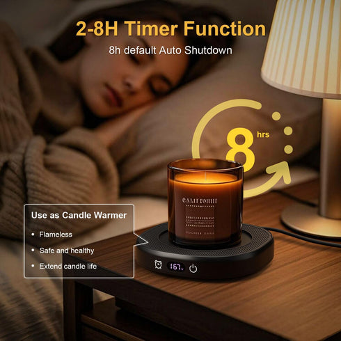 Bgbg Set, 4 Setting 167/ 75, 8 Coffee Mug Warmer & Cute Cat Mug Beverage Cup Warmer for Desk Home Office