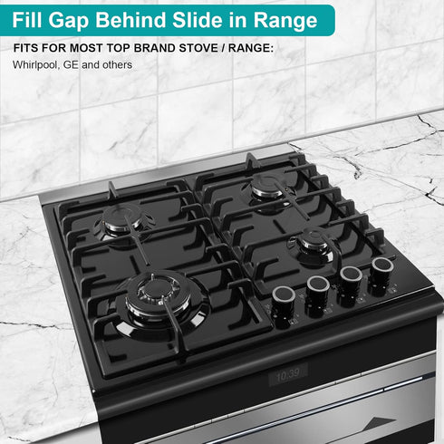 15.7" - 28" Stainless Steel Stove Gap Filler, Slide-in Range Rear Filler Kit, Backsplash for Most Brand Kitchen Stoves