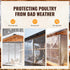 9.8x13Ft Chicken Coop Cover for Winter - Waterproof Chicken Coop Tarp with Elastic Cords & Rope, Durable Covers