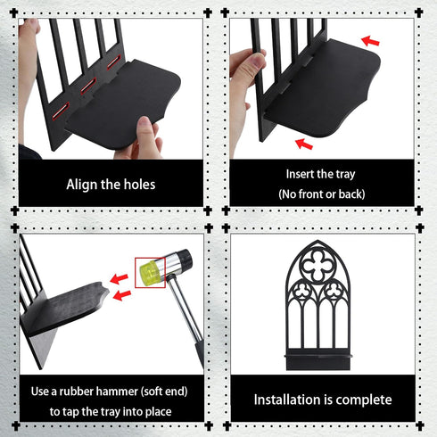 2 3) OYEFLY Pcs Gothic Sconces Wall Decor,Black Goth Decor Arched Church Wall (Style