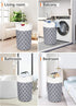Large Laundry Basket, Collapsible Tall Hamper Bag with Handles for Waterproof Storage (Grey, 82L)