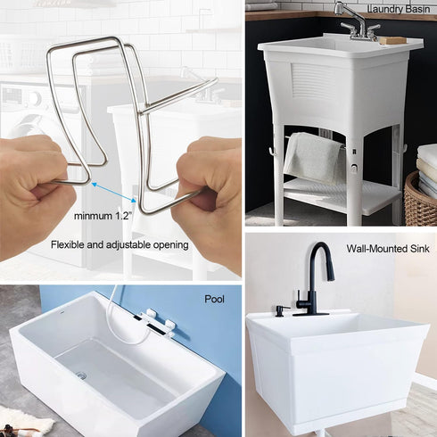 Washing Machine Drain Hose Holder, Adjustable Shape Washing Machine Washer Drain Hose Guide Assembly, washer drain hose holder, washing machine hose clamp Clip