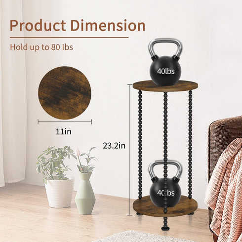 2 23" YINMIT Plant Stand Indoor, Tier Small Plant Stand, Tall Metal Spindle Poles Plant Stands, Corner Flower Pot