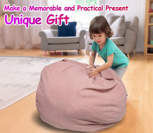 Dafftos X-Large Bean Bag Cover for Organizing Plush Toys or Memory Foam, Soft Washable Premium Corduroy