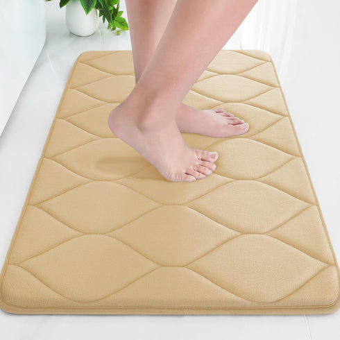 Colorxy Memory Foam Bathroom Rugs, Ultra Soft Non-Slip Bath Mat, Water Absorbent Machine Washable Bath Carpet Rug