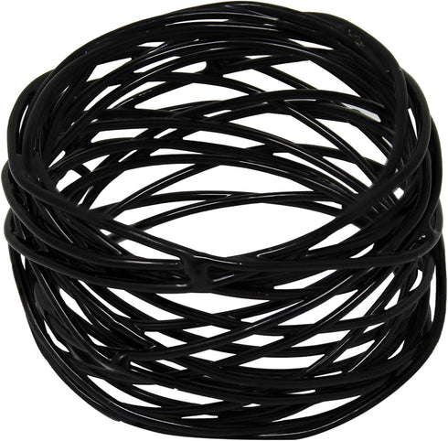 Handmade Round Black Mesh Napkin Rings Holder - Set of 6 for Dining Table Parties Everyday