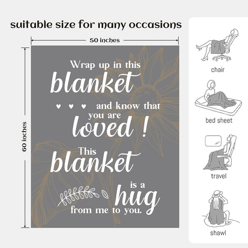 60"x50"(Grey) Get Well Soon Gifts, Inspirational Gifts for Her Him, Cancer Care Gifts for Women or Men, Encouragement