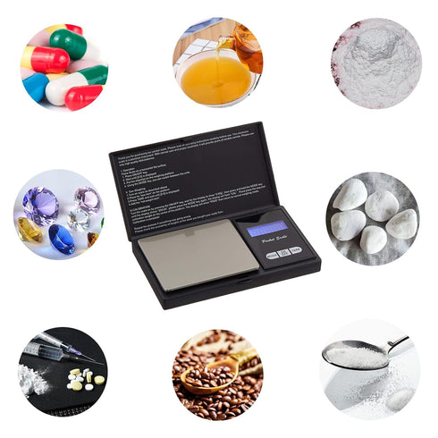 Digital Food Scales Precision 500g/0.01g, Small Pocket Ounces Grams, Portable Travel Jewelry Scale (Battery Included)