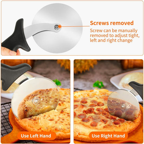 Pizza Cutter Wheel, Stainless Steel Slicer, 9.33-Inch Super Heavy, Sharp Classic Cutters with Finger Guard
