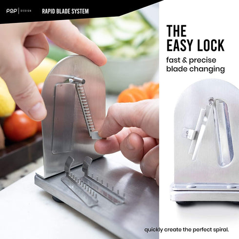 Commercial 3 POP Design Stainless Steel Vegetable Spiralizer, Grade Spiralizer and Potato Cutter for Curly Fries