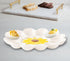 YU&CH Ceramic Sunflower Deviled Egg Tray - White Egg Platter For Party