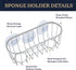 Farberware Sponge Holder for Kitchen SinkBrushed Metal Sink Caddy Organizer with Triple Suction Cups, Kitchen Organizer