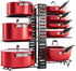 MUDEELA Pots and Pans Organizer Rack, 8-Tier Kitchen Storage Pot Racks, Adjustable Organizers with 3 DIY Methods
