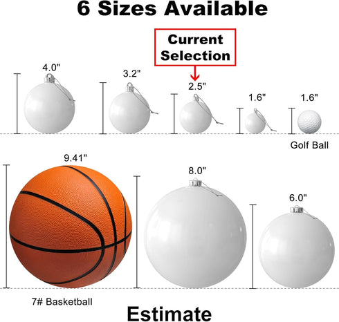 Set of 24pcs White 2.5" Shatterproof Christmas Balls Ornaments for Holiday, Birthday, Halloween, Wedding Decorations