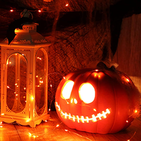 12 Pack 7 20 Orange Halloween Lights Battery Operated String Lights Feet Led Fairy Lights Waterproof Mini Lights Silver