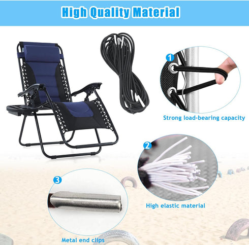 8 Ostlttyn Zero Gravity Chair Replacement Cord, Pcs Durable Bungee Elastic Laces Replacement Cords for Zero Gravity