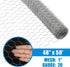 Fencer Wire 20 1-Inch (4 50 Gauge Chicken Wire Fence, Galvanized Poultry Hexagonal Netting Crafting, Chicken Coops