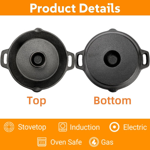 Cast Iron Chicken Roaster, Beer Can Chicken Holder Turkey Fryer with Roasting Pan, Poultry Roaster Stand Barbecue