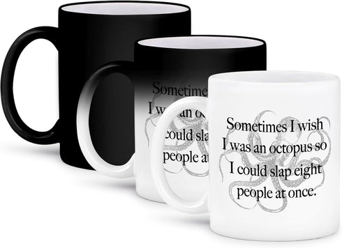 3dRose mug_202908_3 Sometimes I Wish I Was an Octopus - Magic Transforming Mug, 11oz