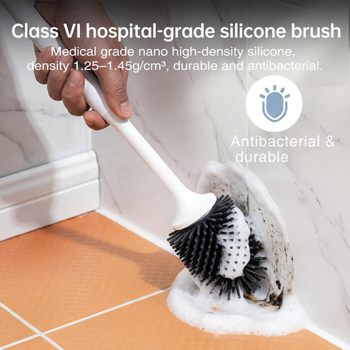 3 Pack Set Lefree Silicone Toilet Brush,Rubber Toilet Bowl Brush and Holder with Ventilated Holder, Toilet Cleaner