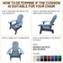 Cushion,44 Inches Adirondack Chair Waterproof High Back Outdoor Chair Cushions with Non-Slip Bottom,High Back Patio