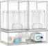 Gajiuhon Baby Bottle Organizer, Large Capacity Stackable Acrylic Storage with Non-Slip Pads, for