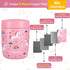 9oz Charcy Stainless Steel Vacuum Insulated Kids Food Jar - Soup Thermo for Hot & Cold Food - Pink Unicorn W