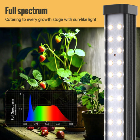 72 5000K Light,1.4FT Vertical Grow Light, LEDs Full Spectrum Light Bar, Wide Illumination Area Desk Stand Plant Lamp