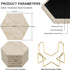 YONGHEE Set 6 Travertine Coasters of with Holder, Hexagonal Rustic Farmhouse Beige Marble Drink Coasters for Coffee